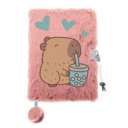 Плюшен таен дневник с катинар 3D A5 Капибара