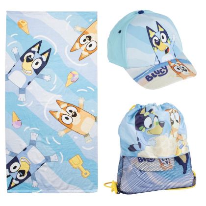 BLUEY комплект шапка и плажна кърпа в сак 
