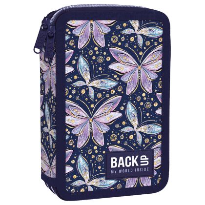 BACKUP 7 DW 04 Butterflies несесер с 2 ципа, ПЪЛЕН