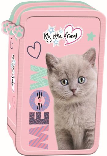 My Little Friend Fluffy Kitty несесер с 3 ципа, ПЪЛЕН