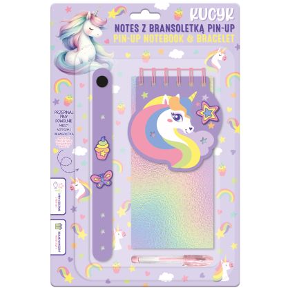 KIDEA комплект бележник с гривна Еднорог
