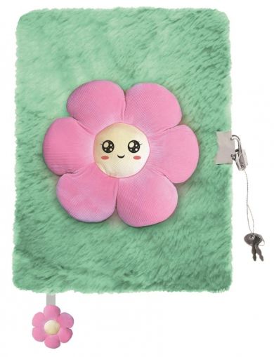 Плюшен таен дневник с катинар 3D  A5 My Little Friend Pink Flower