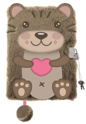 Плюшен таен дневник с катинар 3D  A5 My Little Friend OTTER