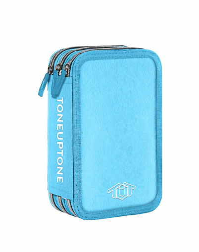 TUT Pastel  несесер с 3 ципа, ПЪЛЕН, пастелно синьо