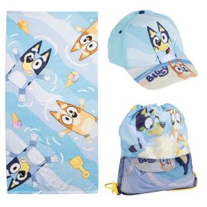 BLUEY комплект шапка и плажна кърпа в сак 