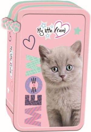 My Little Friend Fluffy Kitty несесер с 3 ципа, ПЪЛЕН