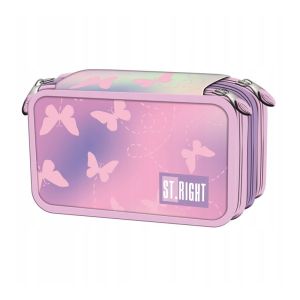 St. Right Pink Butterflies несесер с 3 ципа, ПЪЛЕН