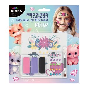 KIDEA бои за лице с диаманти и стикер Котка