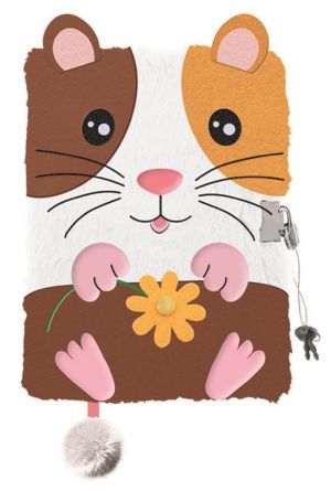 Плюшен таен дневник с катинар 3D A5 My Little Friend Морско свинче  