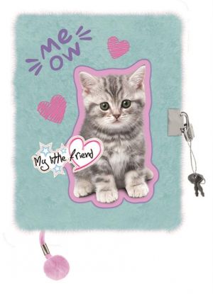 Плюшен таен дневник с катинар 3D A5 My Little Friend Mint Kitty