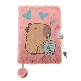 Плюшен таен дневник с катинар 3D A5 Капибара