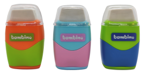 Bambino двойна острилка с гума Zoo