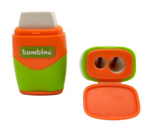 Bambino двойна острилка с гума Zoo