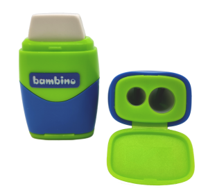 Bambino двойна острилка с гума Zoo