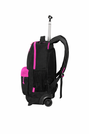TUT Neon ученическа раница с колела, розови елементи