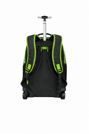 TUT Neon ученическа раница с колела, зелени елементи
