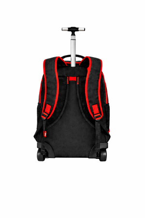 TUT Neon ученическа раница с колела, червени елементи