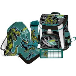 DINO COOL комплект 5 в 1 - раница, несесери 2 бр., спортна торба, бутилка
