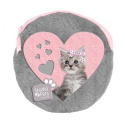 STUDIO PETS плюшен кръгъл несесер с 2 бр. тефтерчета