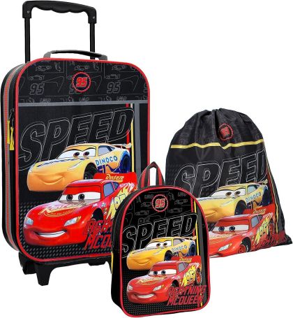 CARS комплект куфар, малка раница и торба
