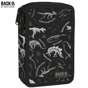 BackUp DW 114 Black Dinosaurs несесер с 2 ципа, ПЪЛЕН