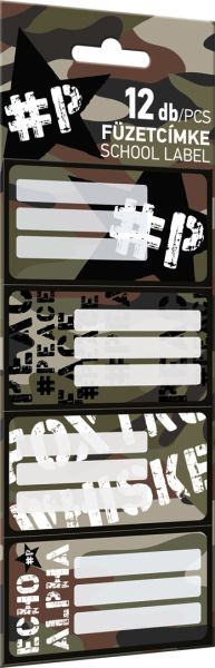 Ученически етикети Lizzy Card - Peace Alpha, 12 броя