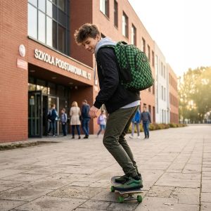 BACKUP 8 W 73 CHECKERBOARD GREEN ученическа раница